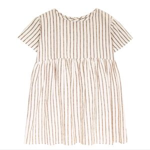 Short Sleeve Prairie Dress - Organic Cotton & Hemp Blend - 3T - New